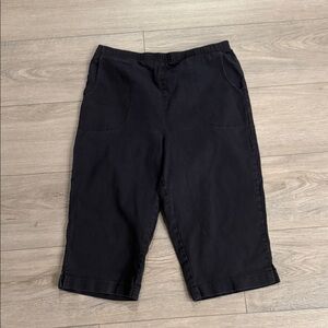 Denim&Co Black Pedal Pushers Pull-On Straight Pants